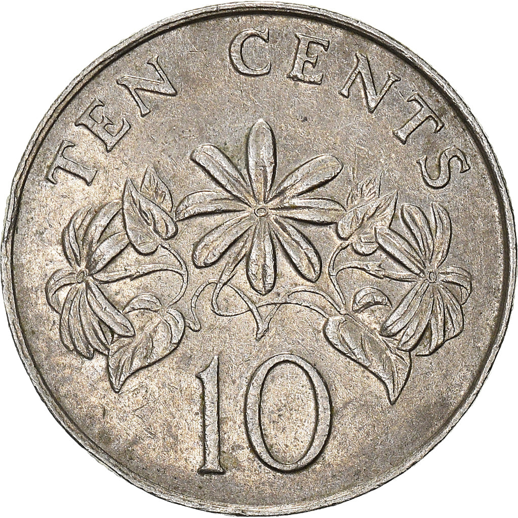 Moeda, Singapura, 10 Cents, 1986
