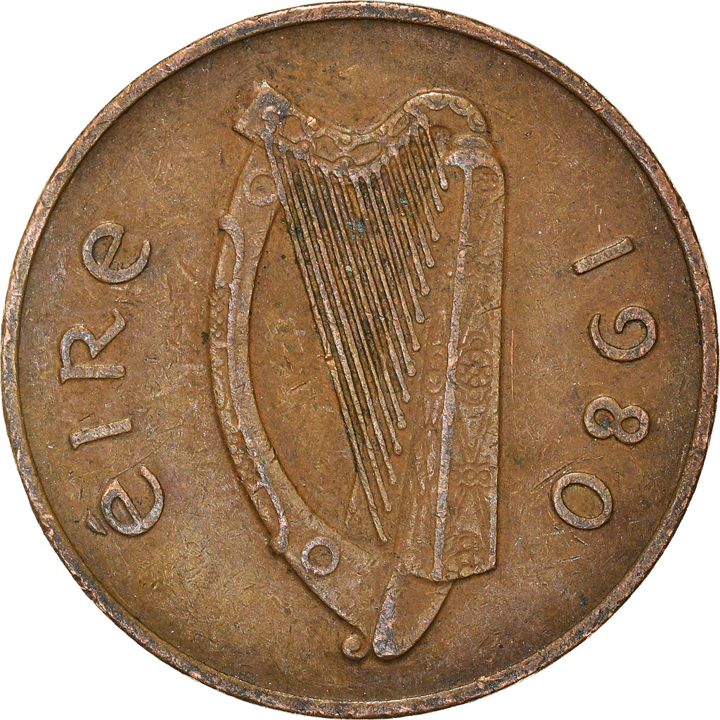 Moeda, REPÚBLICA DA IRLANDA, 2 Pence, 1980