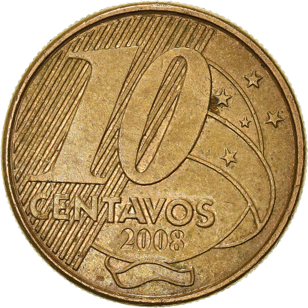Moneda, Brasil, 10 Centavos, 2008