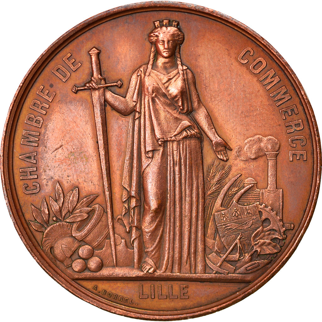 France, Médaille, Napoléon III, Visite de la Chambre de Commerce de Lille