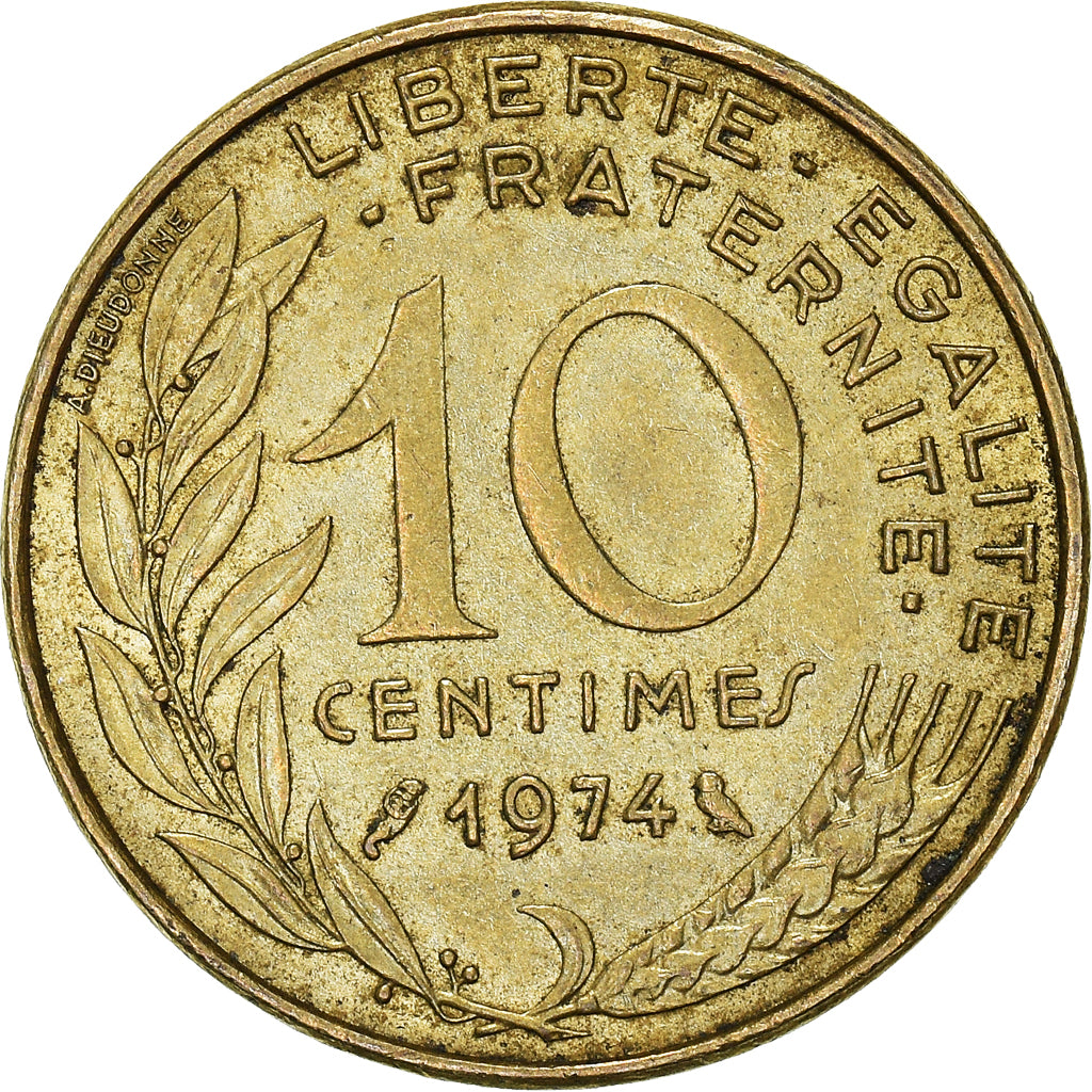 Coin, France, 10 Centimes, 1974
