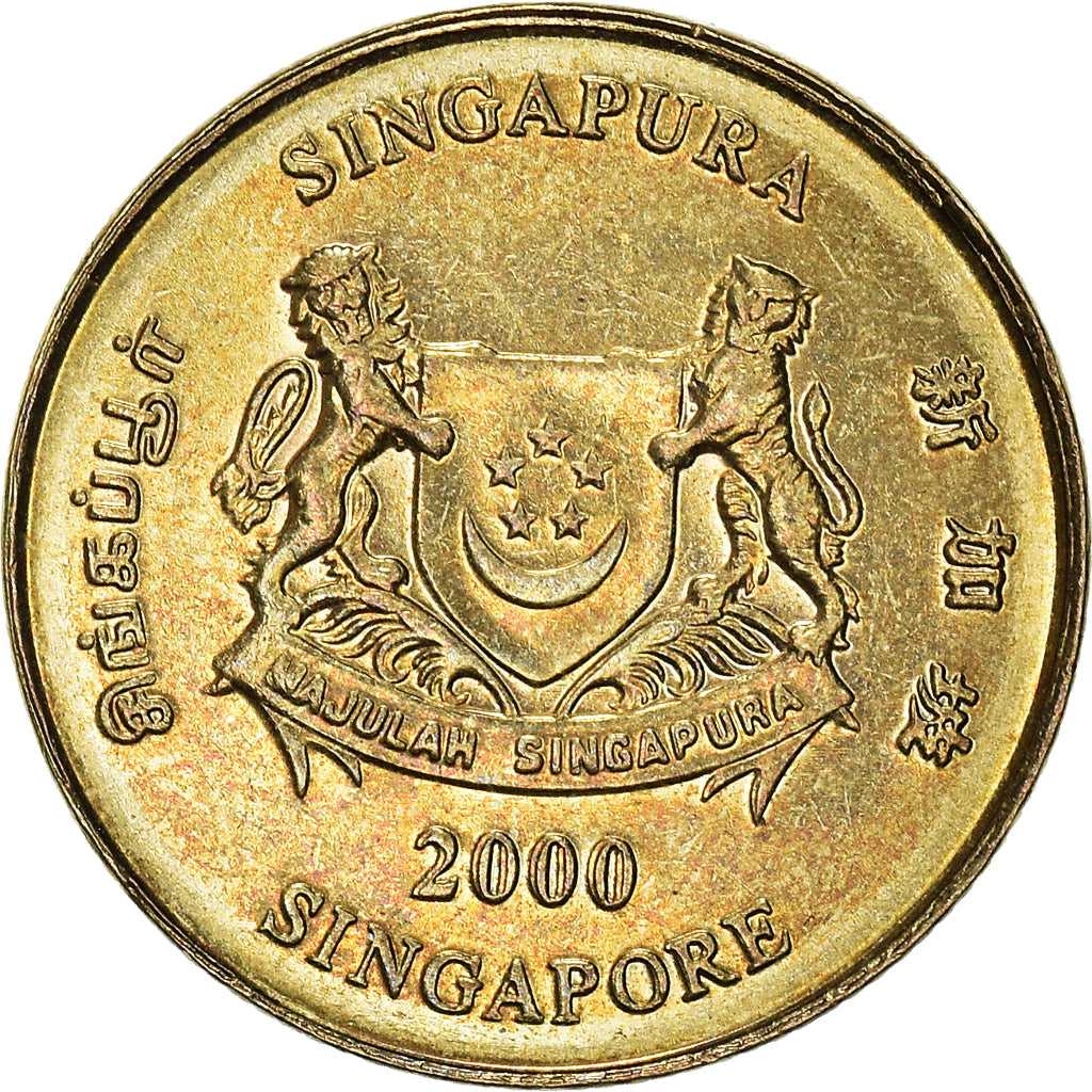 Moeda, Singapura, 5 Cents, 2000