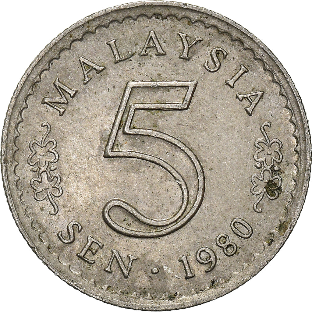 Monnaie, Malaysie, 5 Sen, 1980