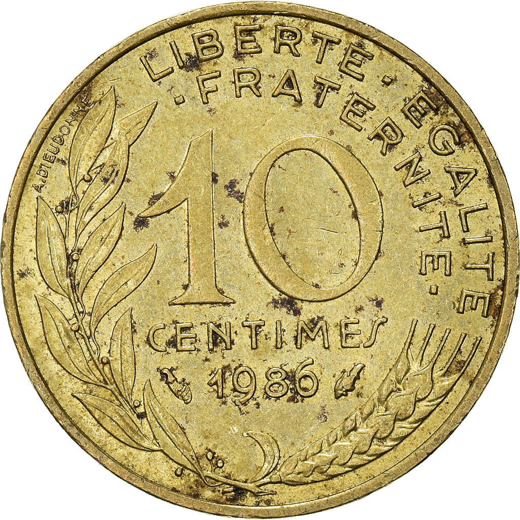 Moneta, Francia, 10 Centimes, 1986