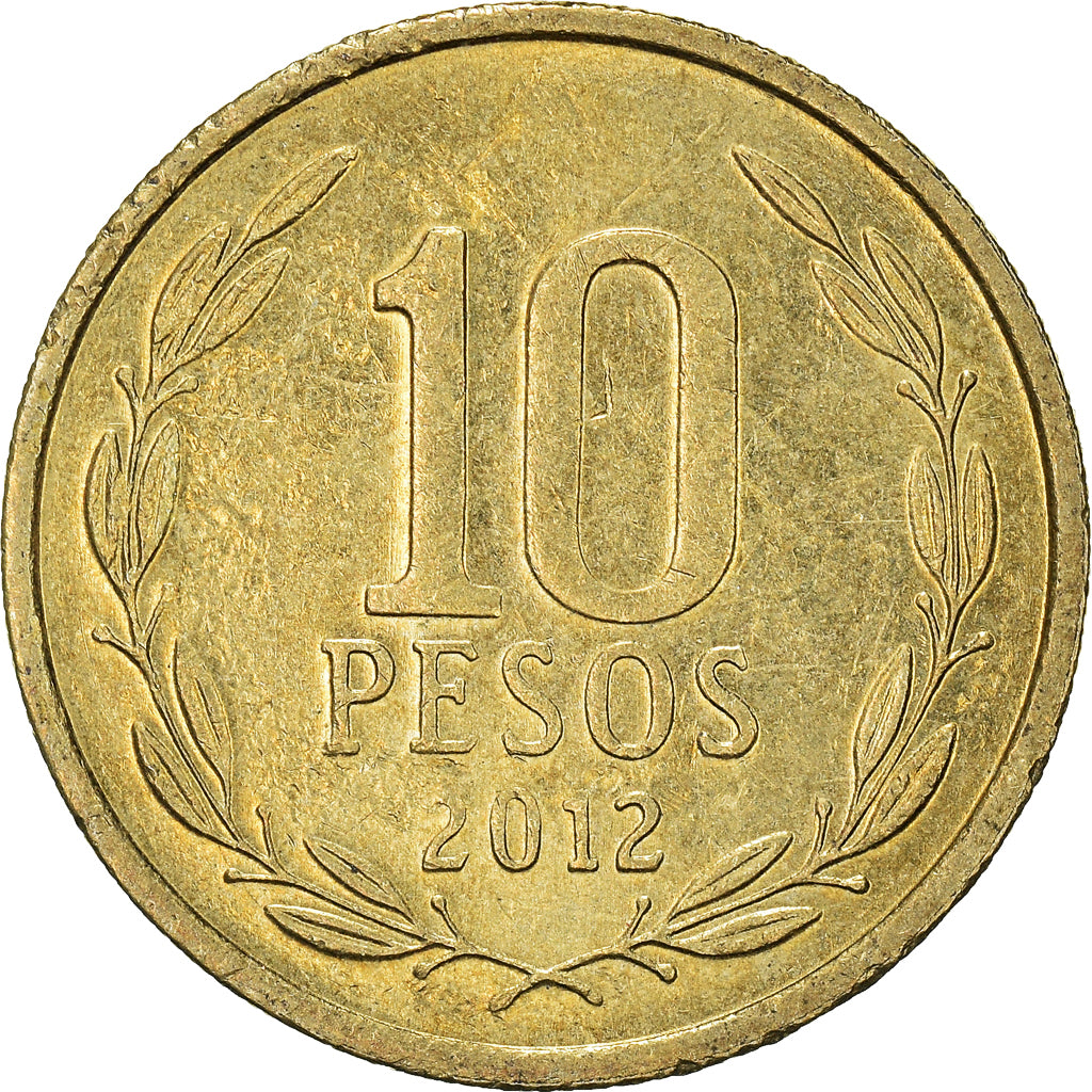 Monnaie, Chili, 10 Pesos, 2012