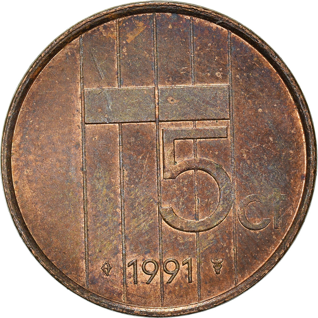 Coin, Netherlands, 5 Cents, 1991