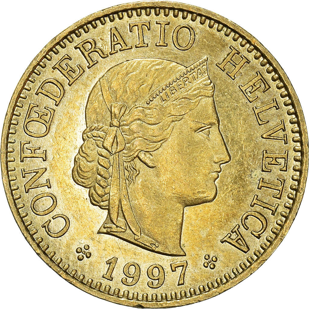 Moeda, Suíça, 5 Rappen, 1997