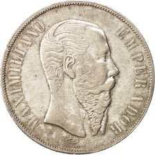 Moneta, Messico, Maximilian, Peso, 1866, Mexico City, SPL-, Argento, KM:388.1