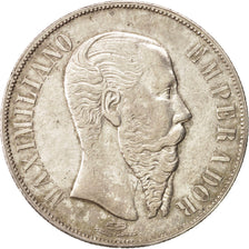 Münze, Mexiko, Maximilian, Peso, 1866, Mexico City, VZ, Silber, KM:388.1