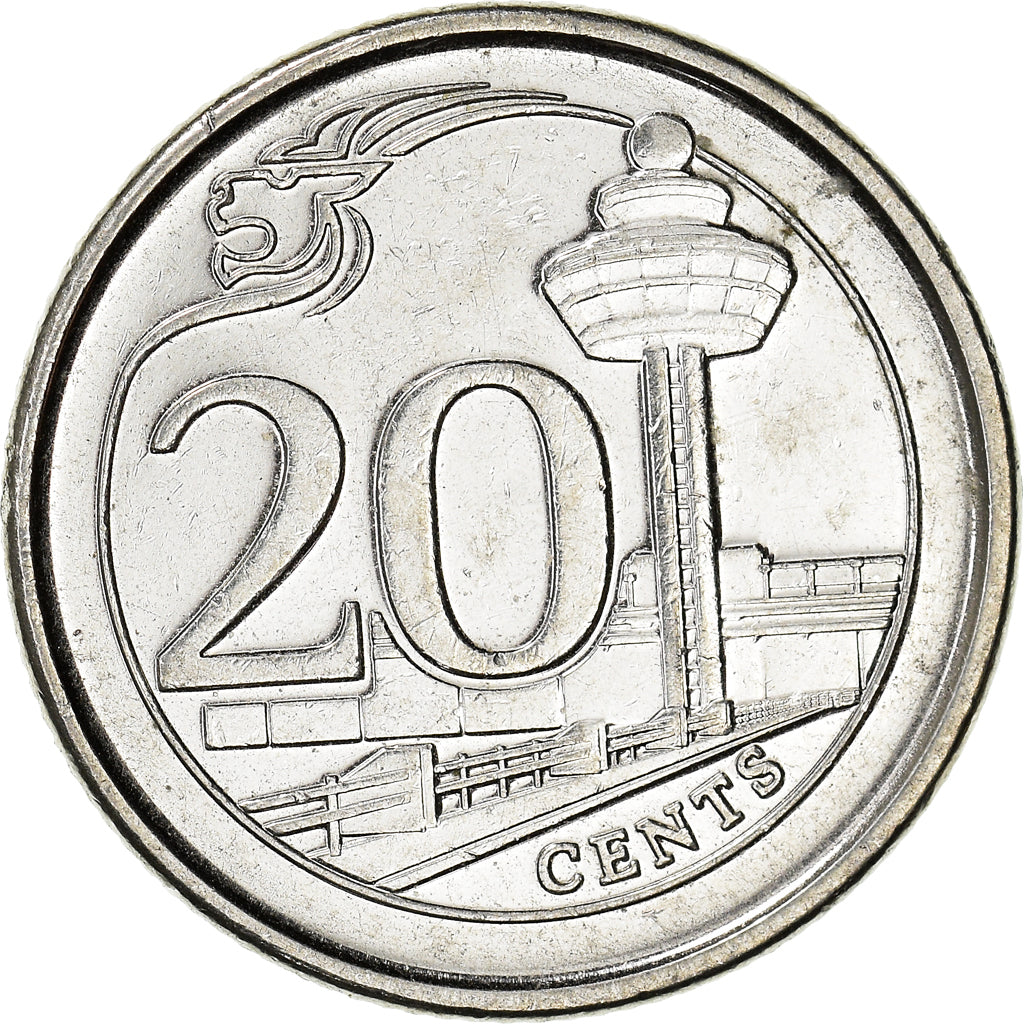 Coin, Singapore, 20 Cents, 2013