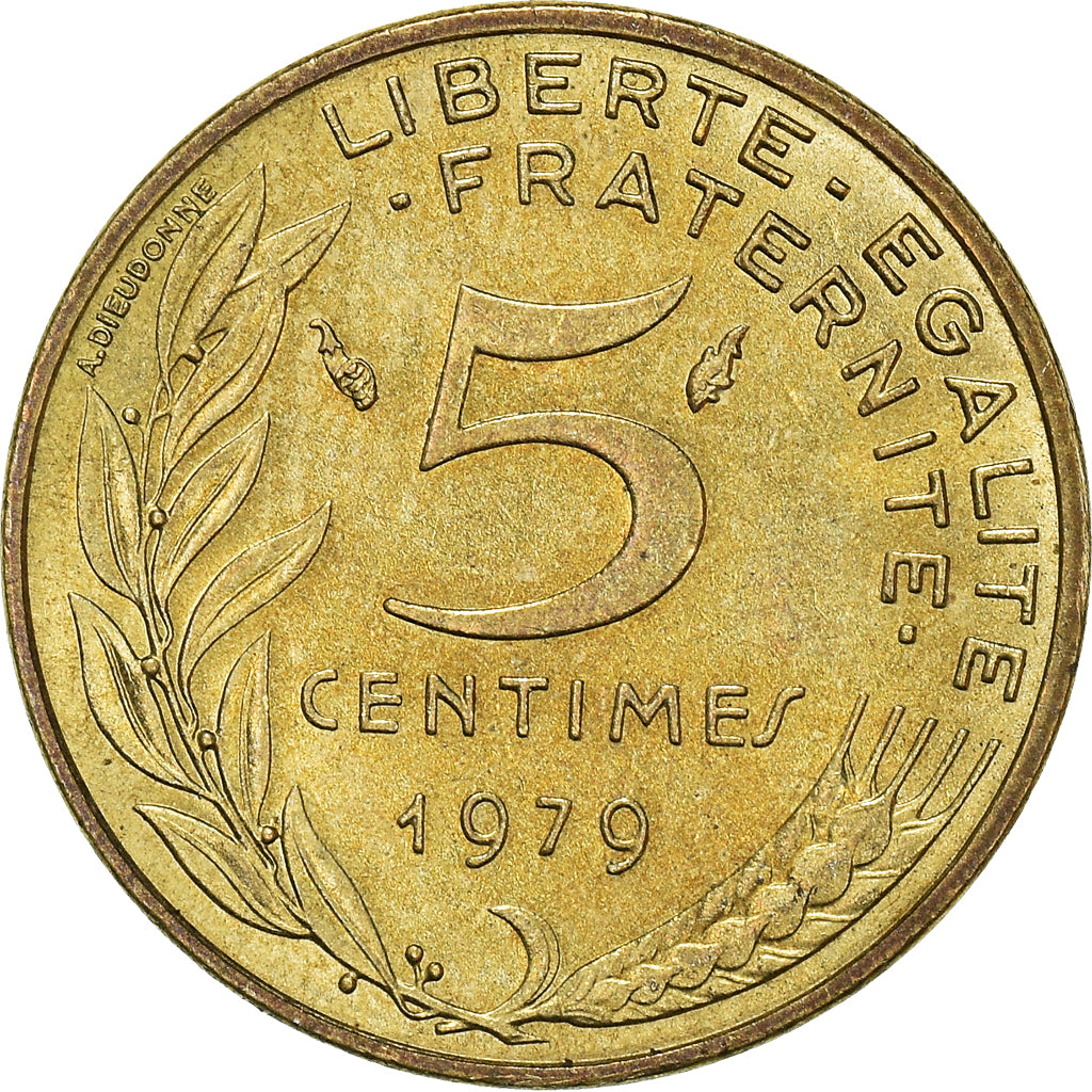 Monnaie, France, 5 Centimes, 1979