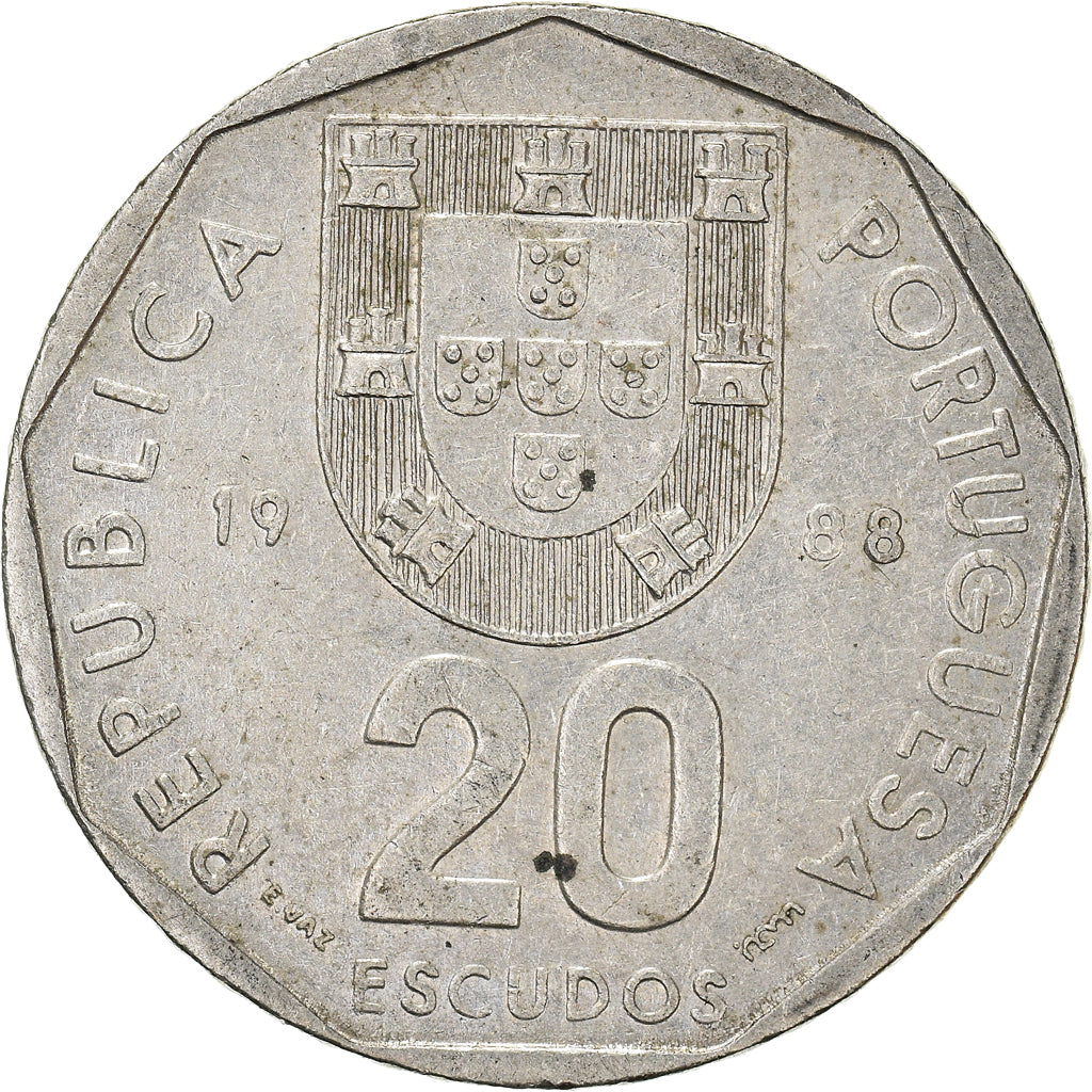 Moneta, Portogallo, 20 Escudos, 1988