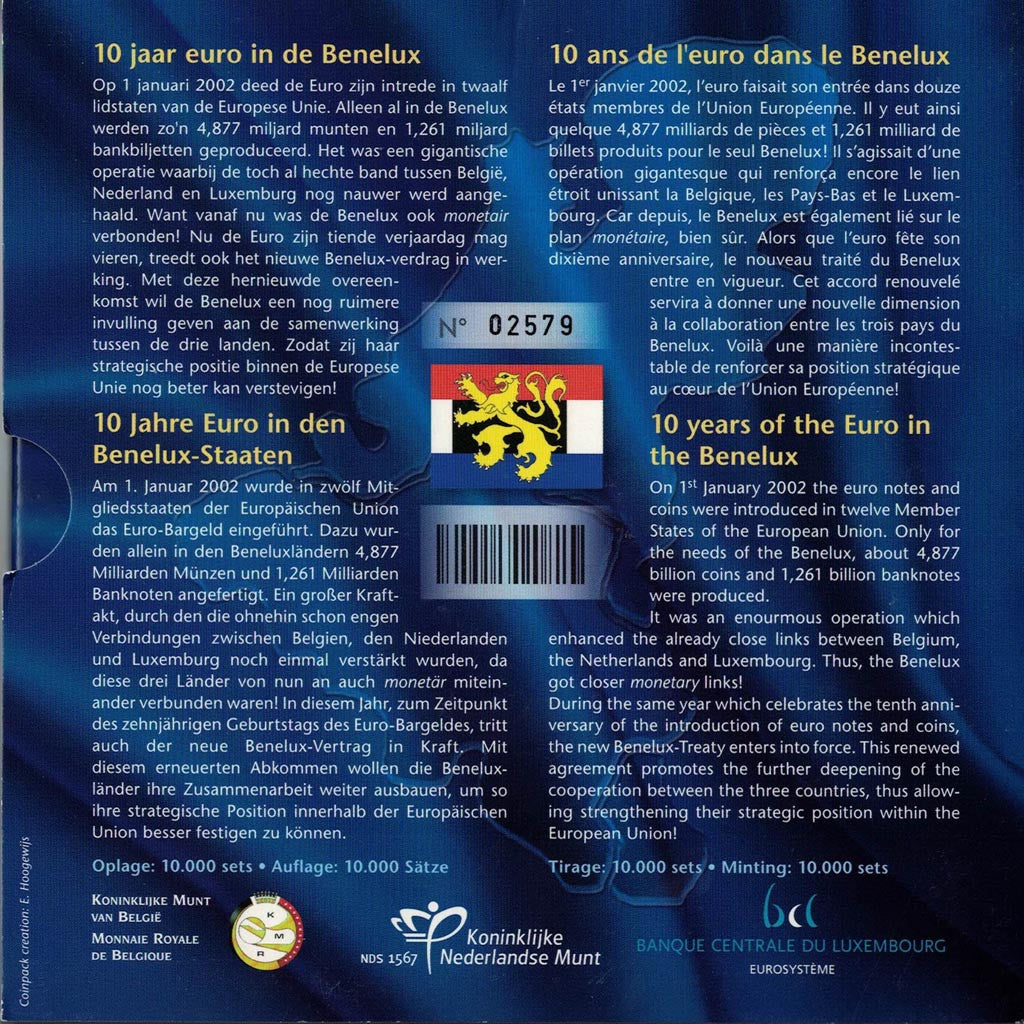 Benelux, Euro Set of 24 coins + 1 token, 2011