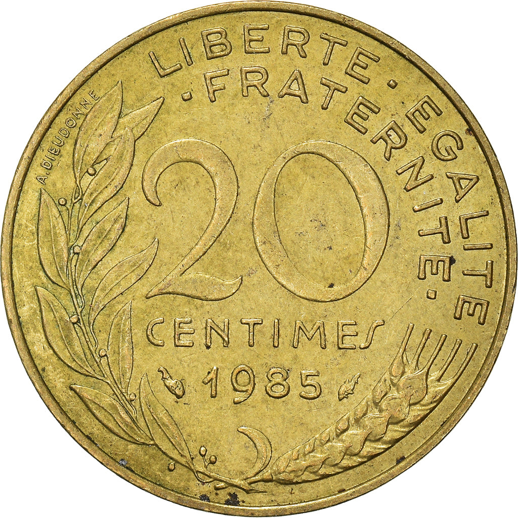 Moeda, França, 20 Centimes, 1985