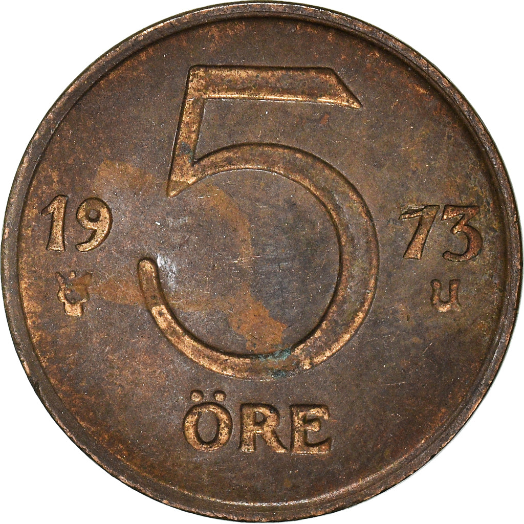 Moneta, Svezia, 5 Öre, 1973