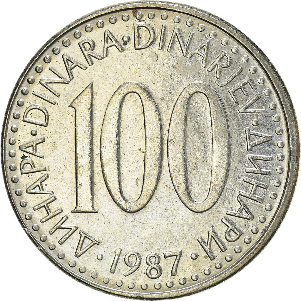 Moneda, Yugoslavia, 100 Dinara, 1987