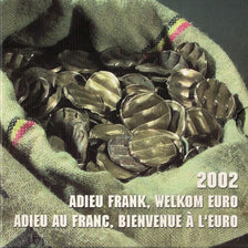 Belgium, Euro Set of 8 coins + 5 coins, Adieu au Franc, Bienvenue à l'Euro, 2002