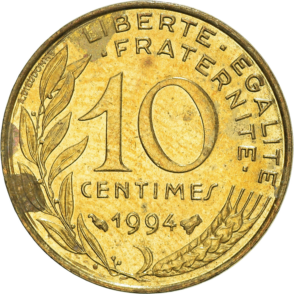 Monnaie, France, 10 Centimes, 1994