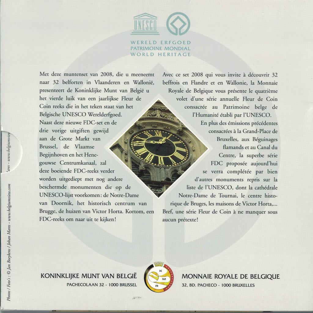 Belgium, Euro Set of 8 coins + 1 token, 2008