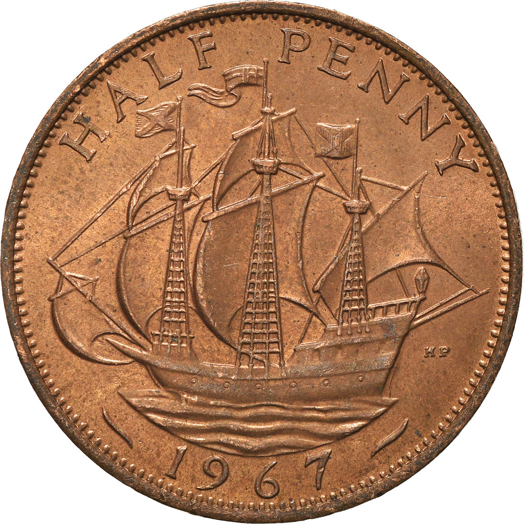 Münze, Großbritannien, 1/2 Penny, 1967