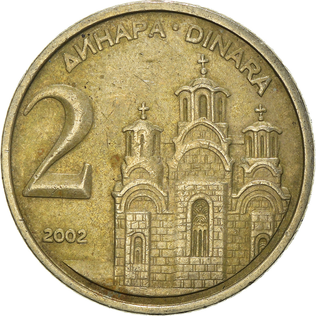 Münze, Jugoslawien, 2 Dinara, 2002