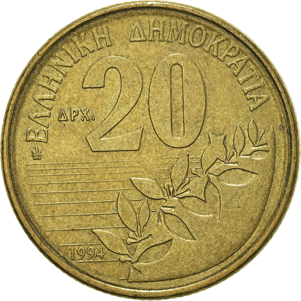 Moneta, Grecja, 20 Drachmes, 1994