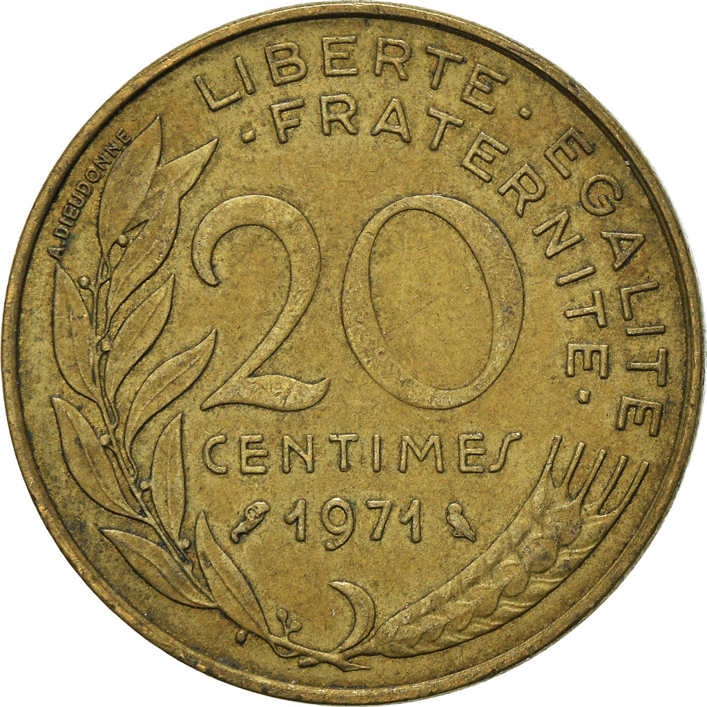 Coin, France, 20 Centimes, 1971
