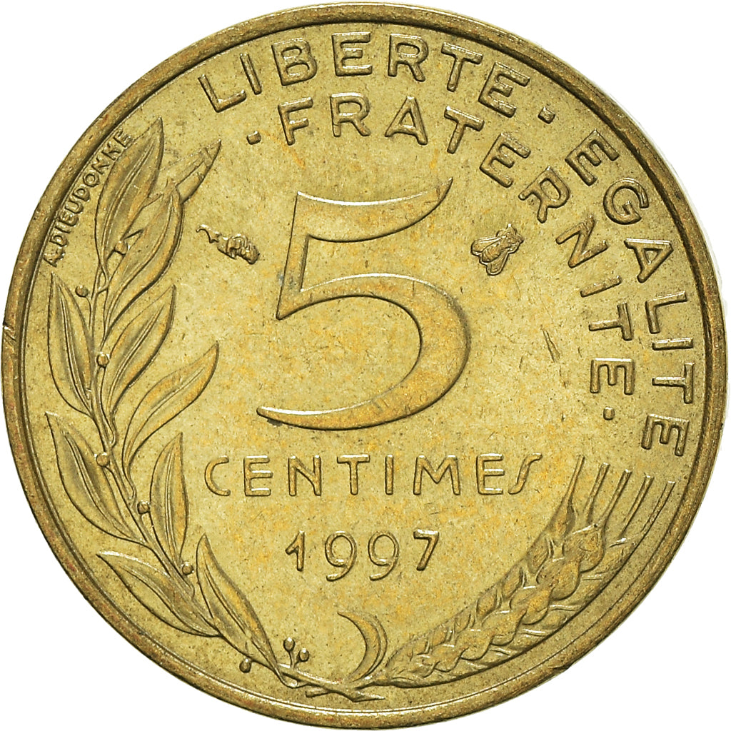 Moneda, Francia, 5 Centimes, 1997