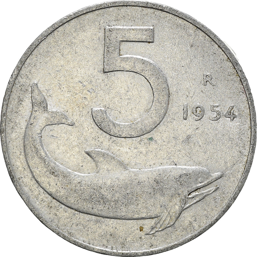 Moneda, Italia, 5 Lire, 1954