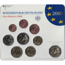 Germany, 5 x Euro Set of 9 coins, 5 Mints, 2008 ADFGJ