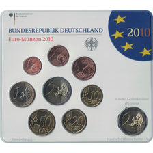 Germany, 5 x Euro Set of 9 coins, 5 Mints, 2010 ADFGJ
