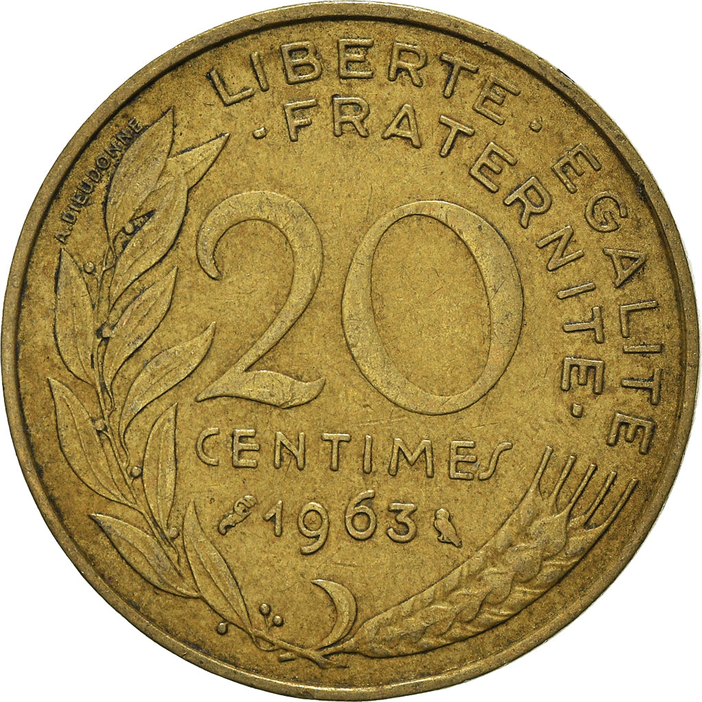 Monnaie, France, 20 Centimes, 1963