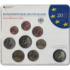 Germany, 5 x Euro Set of 9 coins, 5 Mints, 2011 ADFGJ