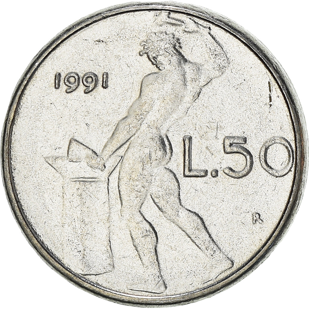 Monnaie, Italie, 50 Lire, 1991