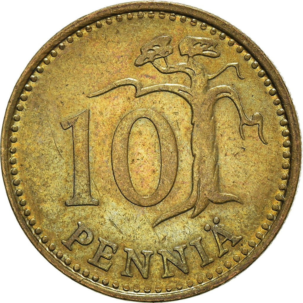 Moeda, Finlândia, 10 Pennia, 1969