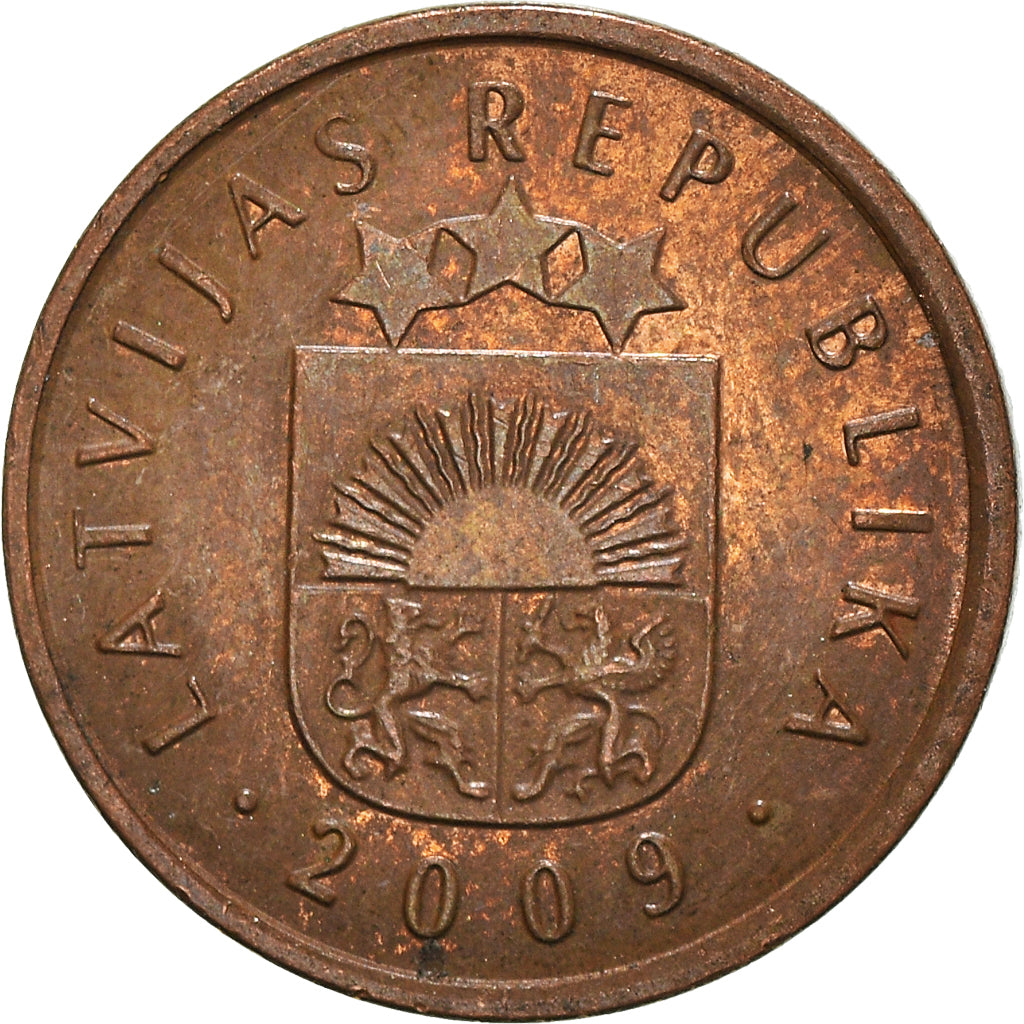 Monnaie, Lettonie, 2 Santimi, 2009