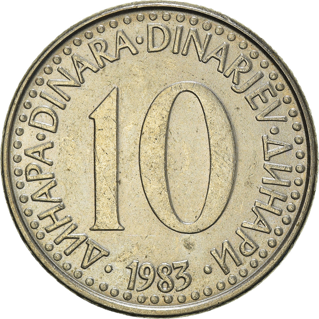 Moneda, Yugoslavia, 10 Dinara, 1983