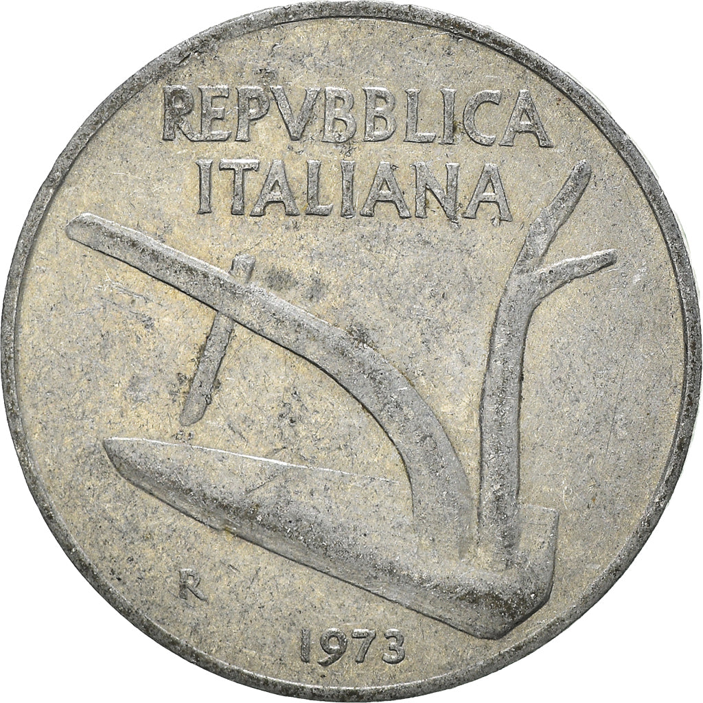 Moeda, Itália, 10 Lire, 1973