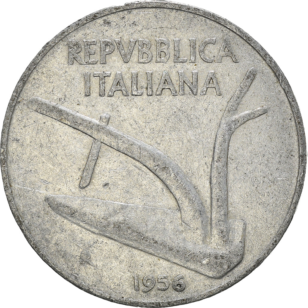 Moeda, Itália, 10 Lire, 1956