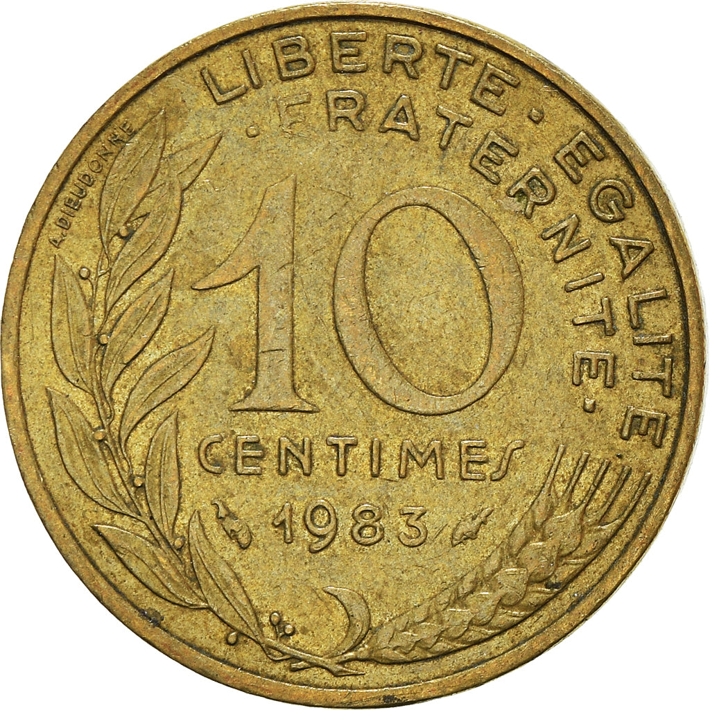 Moeda, França, 10 Centimes, 1983