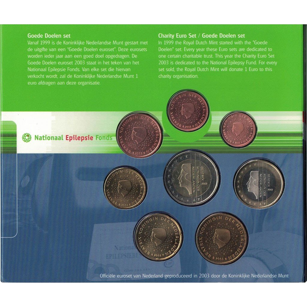 Netherlands, Euro Set of 8 coins, 2003
