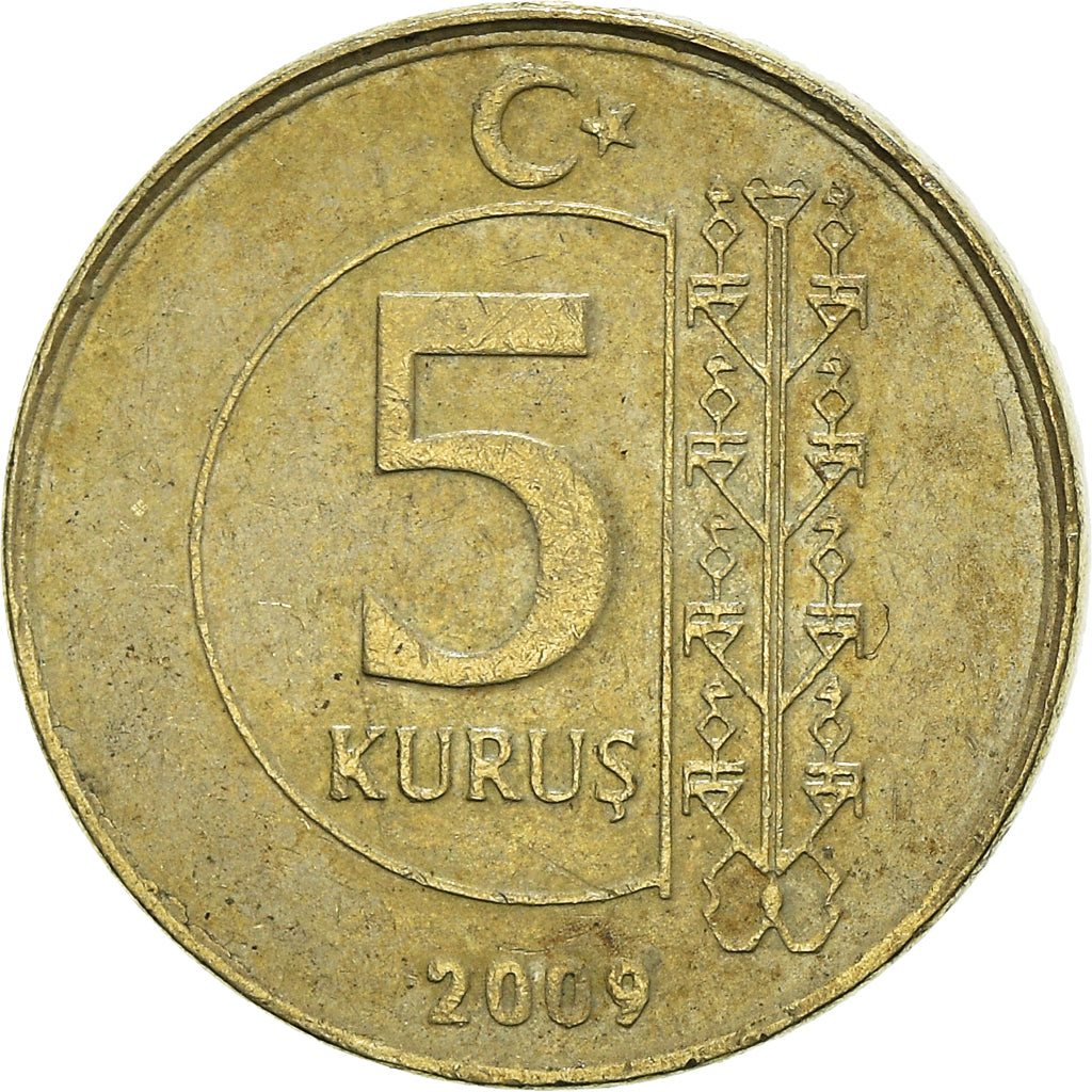 Münze, Türkei, 5 Kurus, 2009