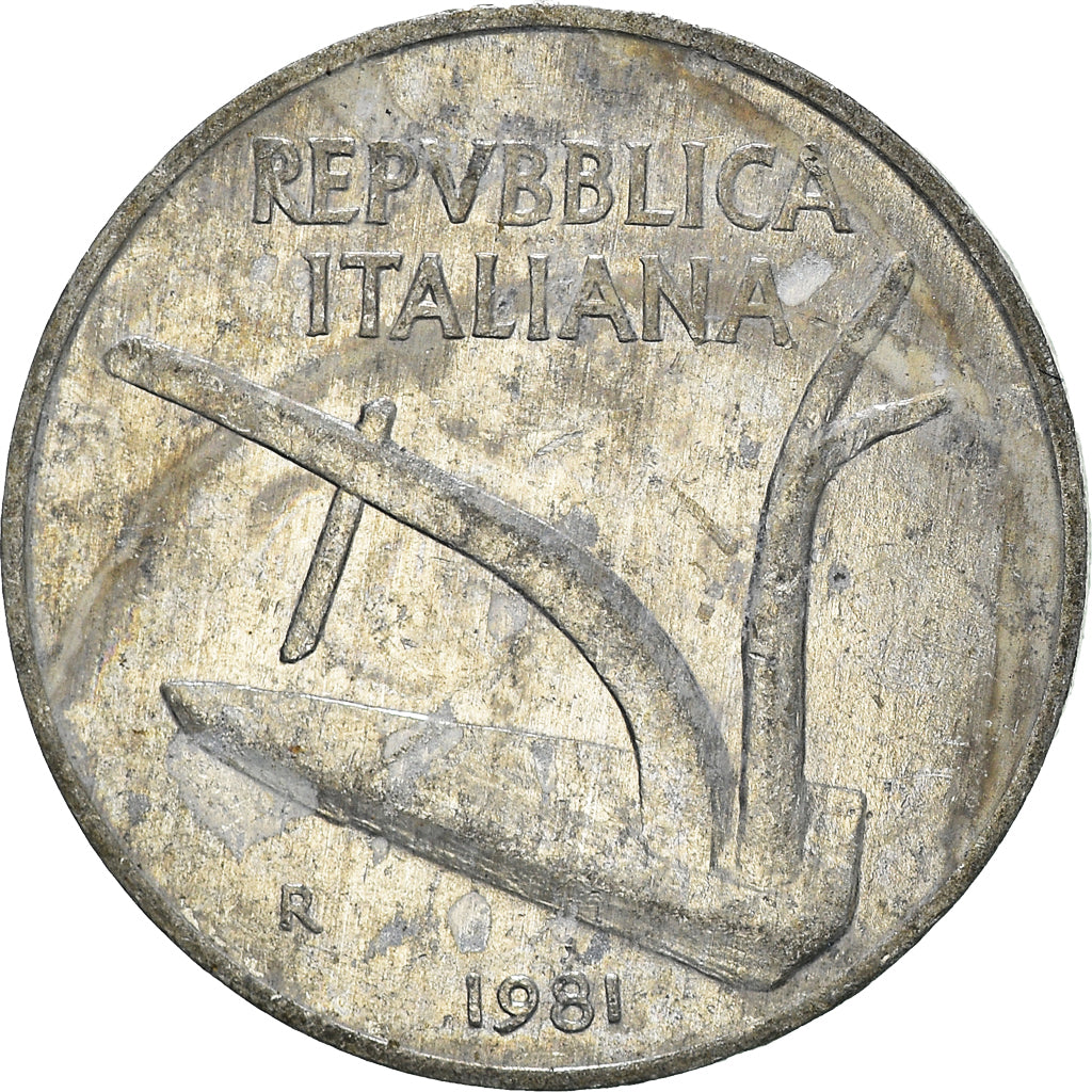 Münze, Italien, 10 Lire, 1981