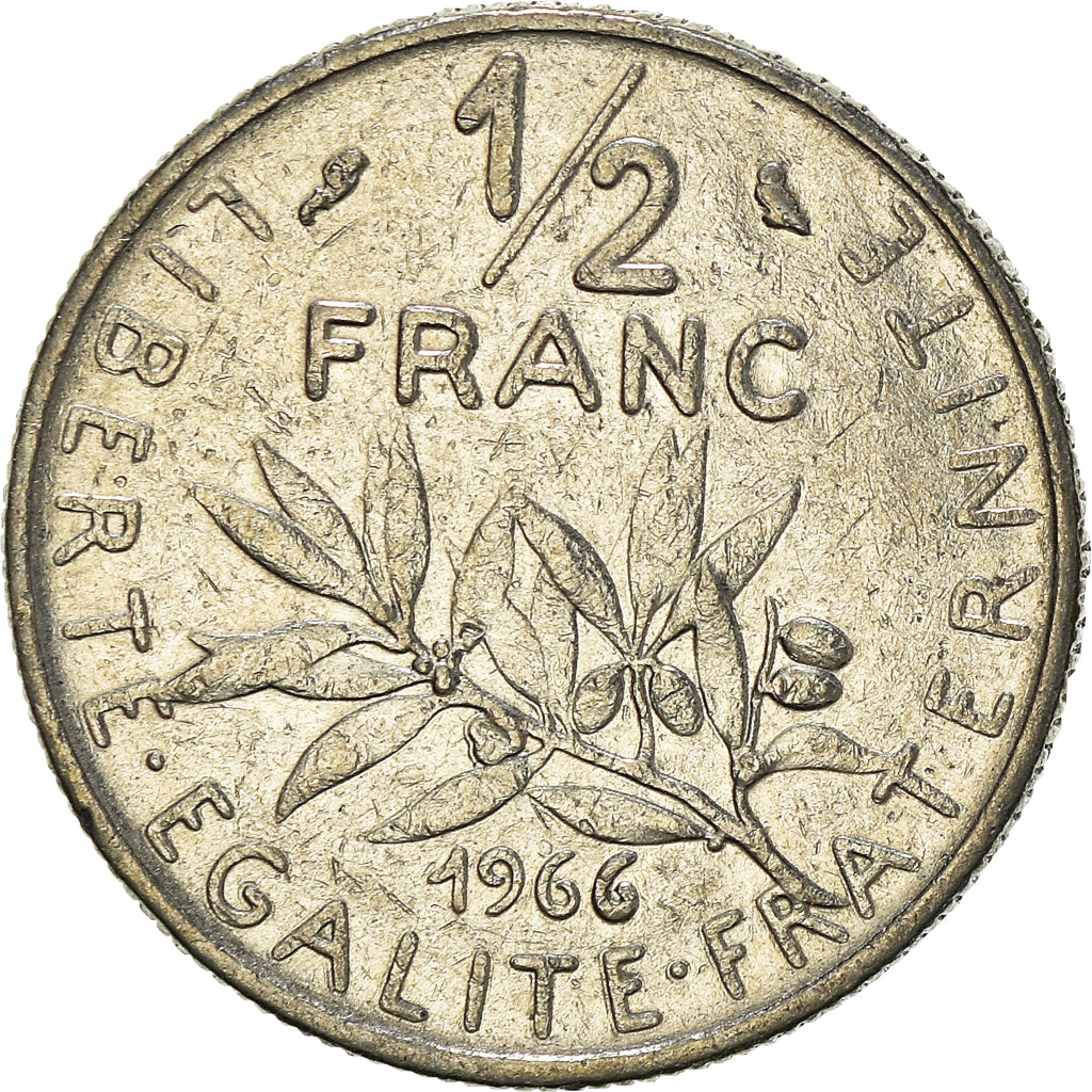 Moeda, França, 1/2 Franc, 1966