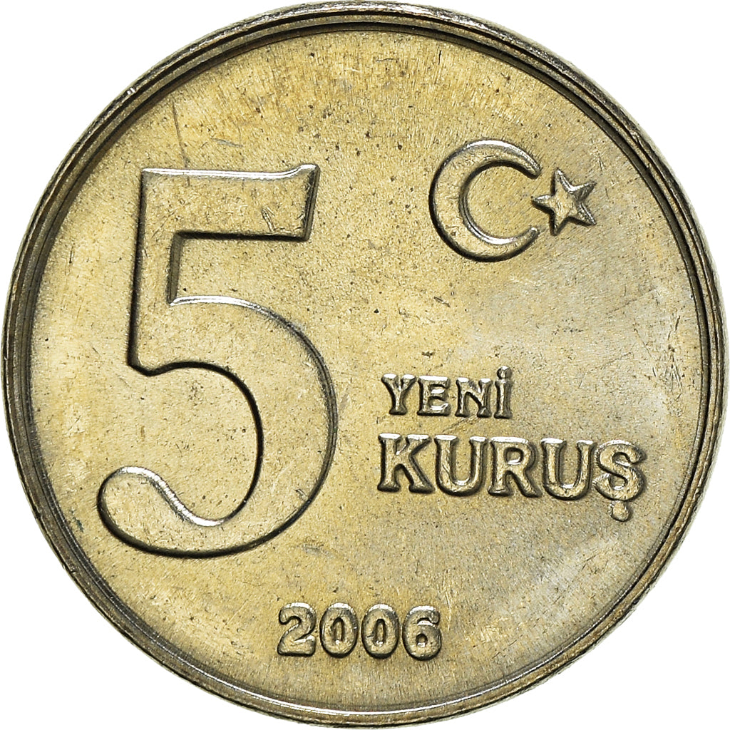 Münze, Türkei, 5 New Kurus, 2006