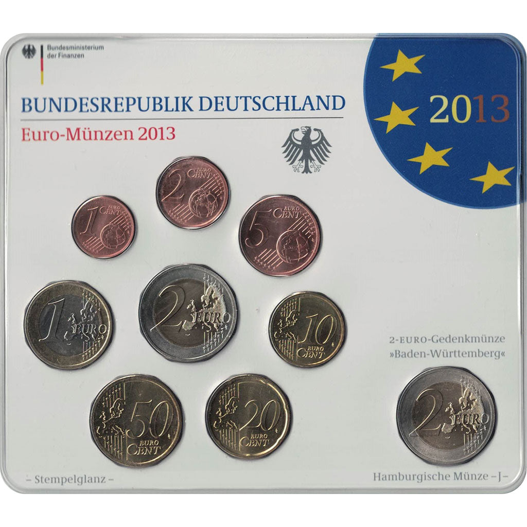 Germany, Euro Set of 9 coins, 2013 J