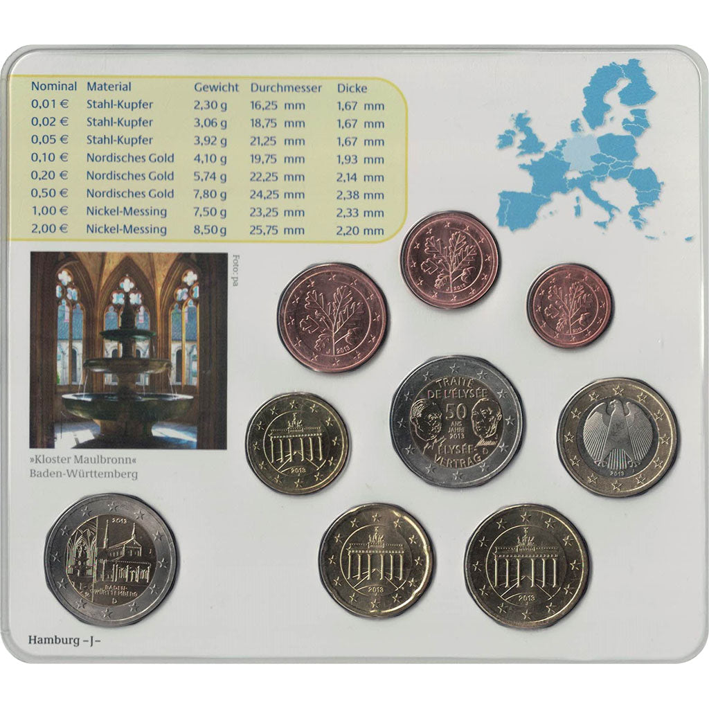 Germany, Euro Set of 9 coins, 2013 J