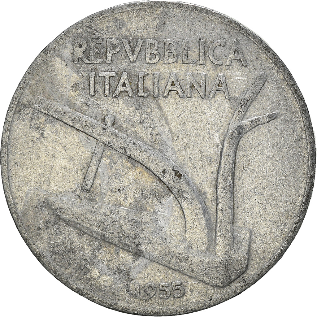 Münze, Italien, 10 Lire, 1955