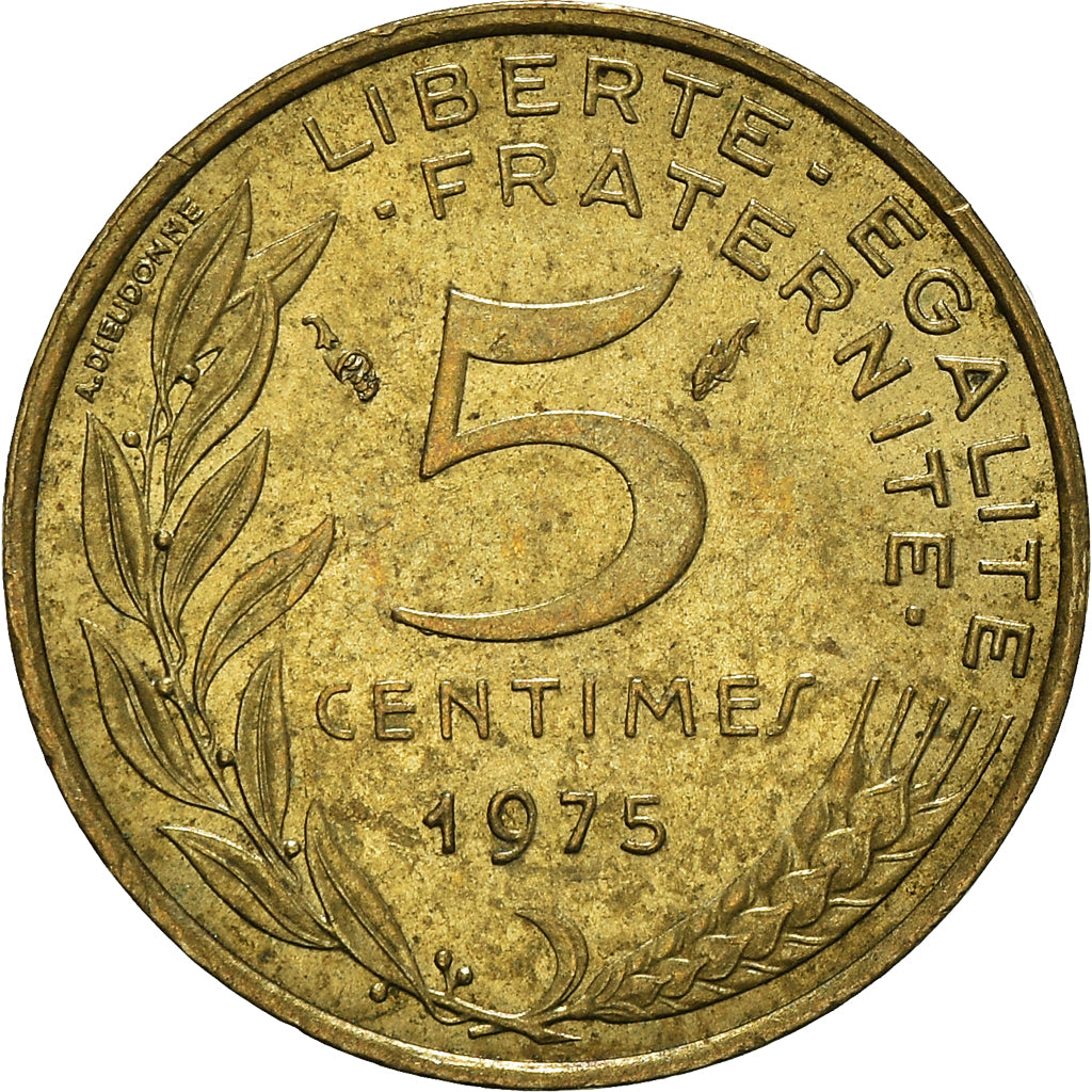 Monnaie, France, 5 Centimes, 1975