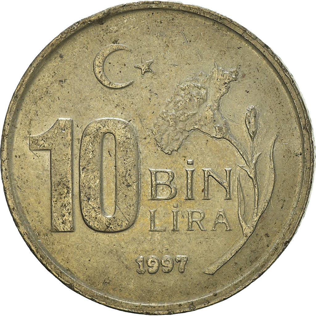 Münze, Türkei, 10000 Lira, 10 Bin Lira, 1997